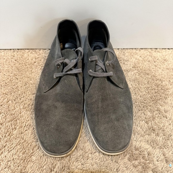 Ermenegildo Zegna Chukka Boots Mens Size 10 Gray Suede Casual Lace Up Italy - Picture 2 of 9